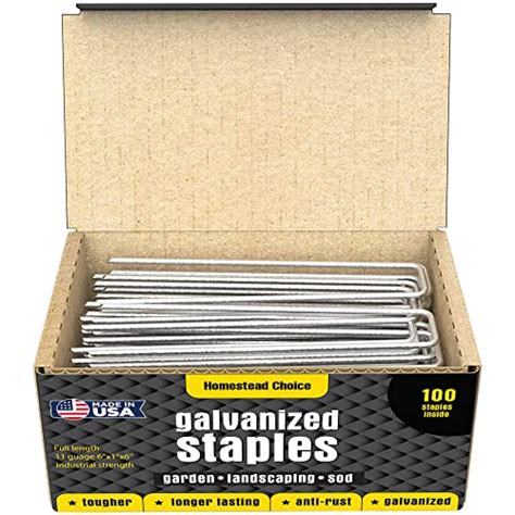 6 Inch Galvanized Landscape Staples Made in USA .